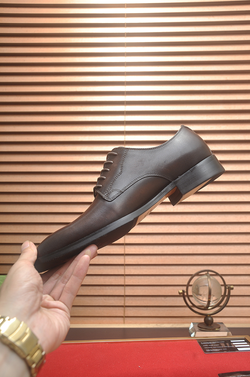 Gucci Men's Brown Leather Lace-Up Dress Shoes, Sizes 38-44 - Original Quality 6 i1742234122685 2686 0 4