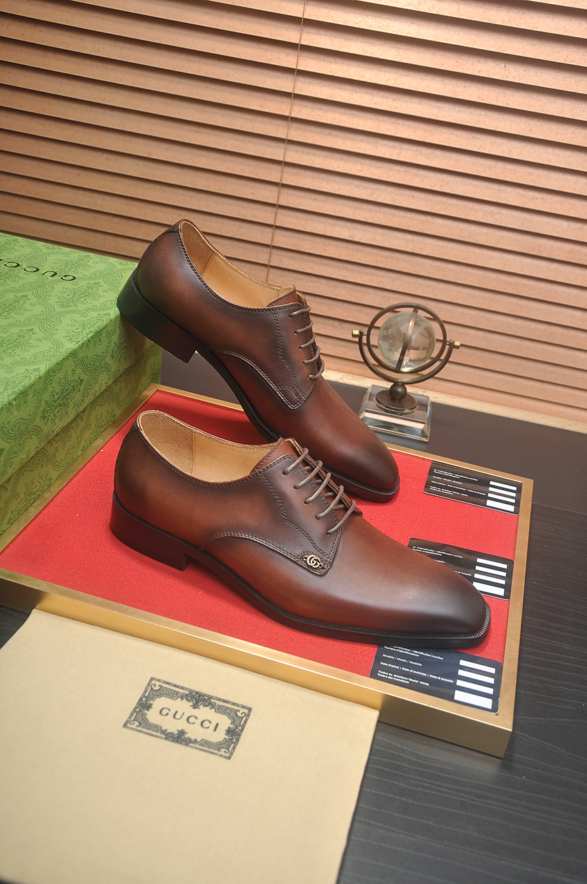 Gucci Men's Leather Dress Shoes, Brown Lace-Up Oxfords, Italian Craftsmanship 7 i1742234139817 7337 0 5