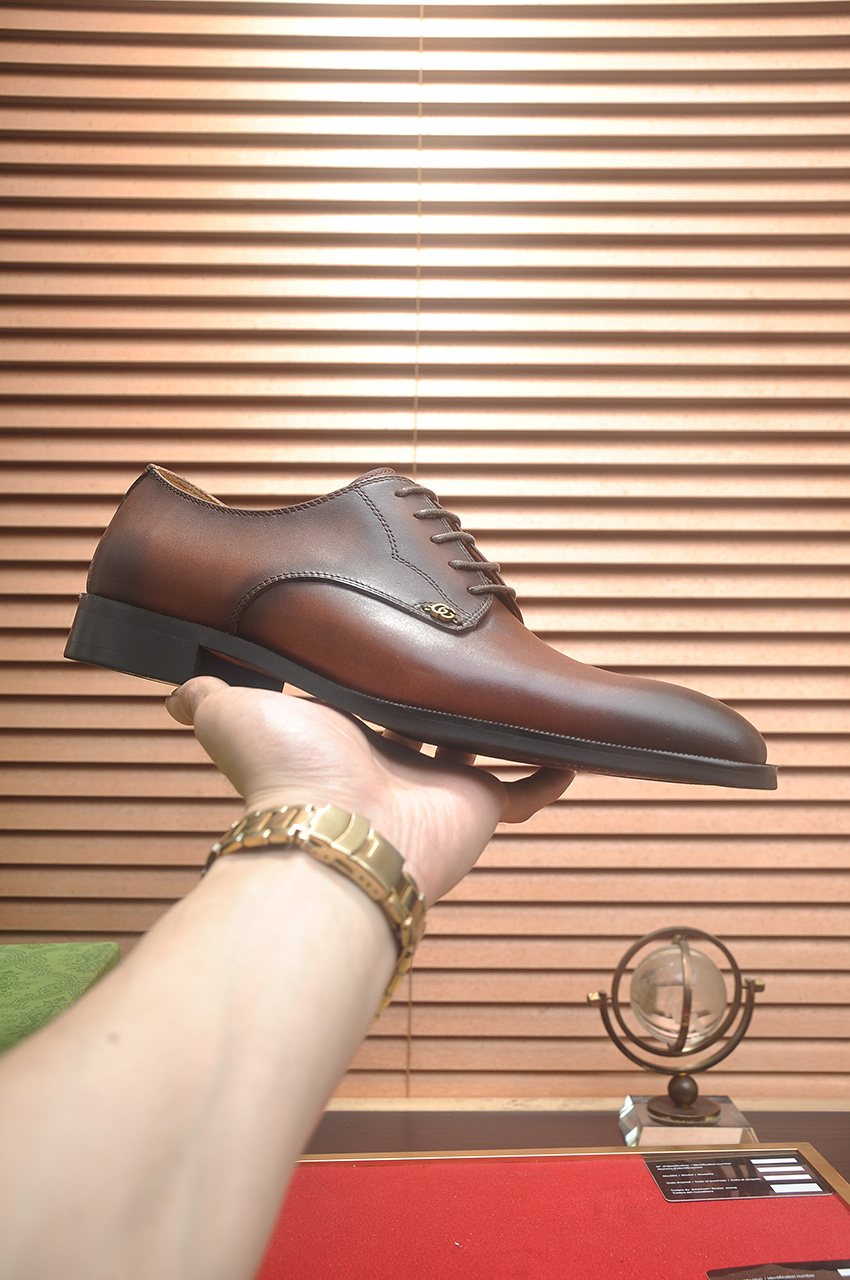 Gucci Men's Leather Dress Shoes, Brown Lace-Up Oxfords, Italian Craftsmanship 5 i1742234140419 891 0 3