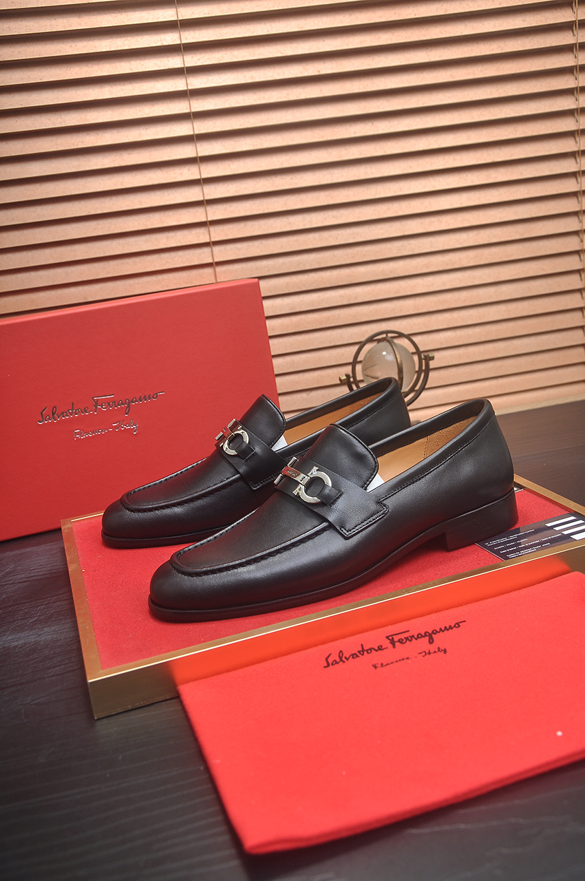 Ferragamo Men's Leather Loafers with Metal Buckle - Imported Quality 4 i1742234228240 1966 0 2