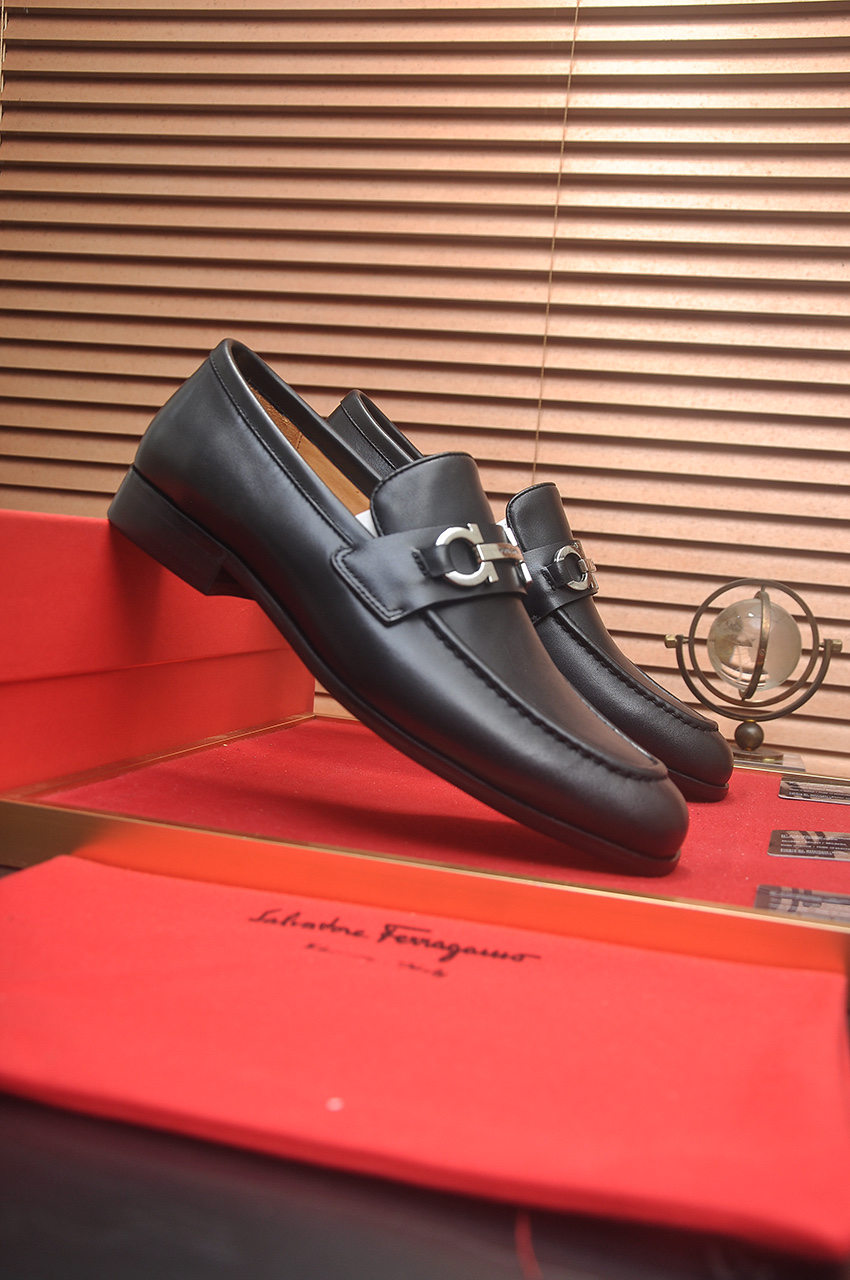 Ferragamo Men's Leather Loafers with Metal Buckle - Imported Quality 3 i1742234228253 7995 0 1