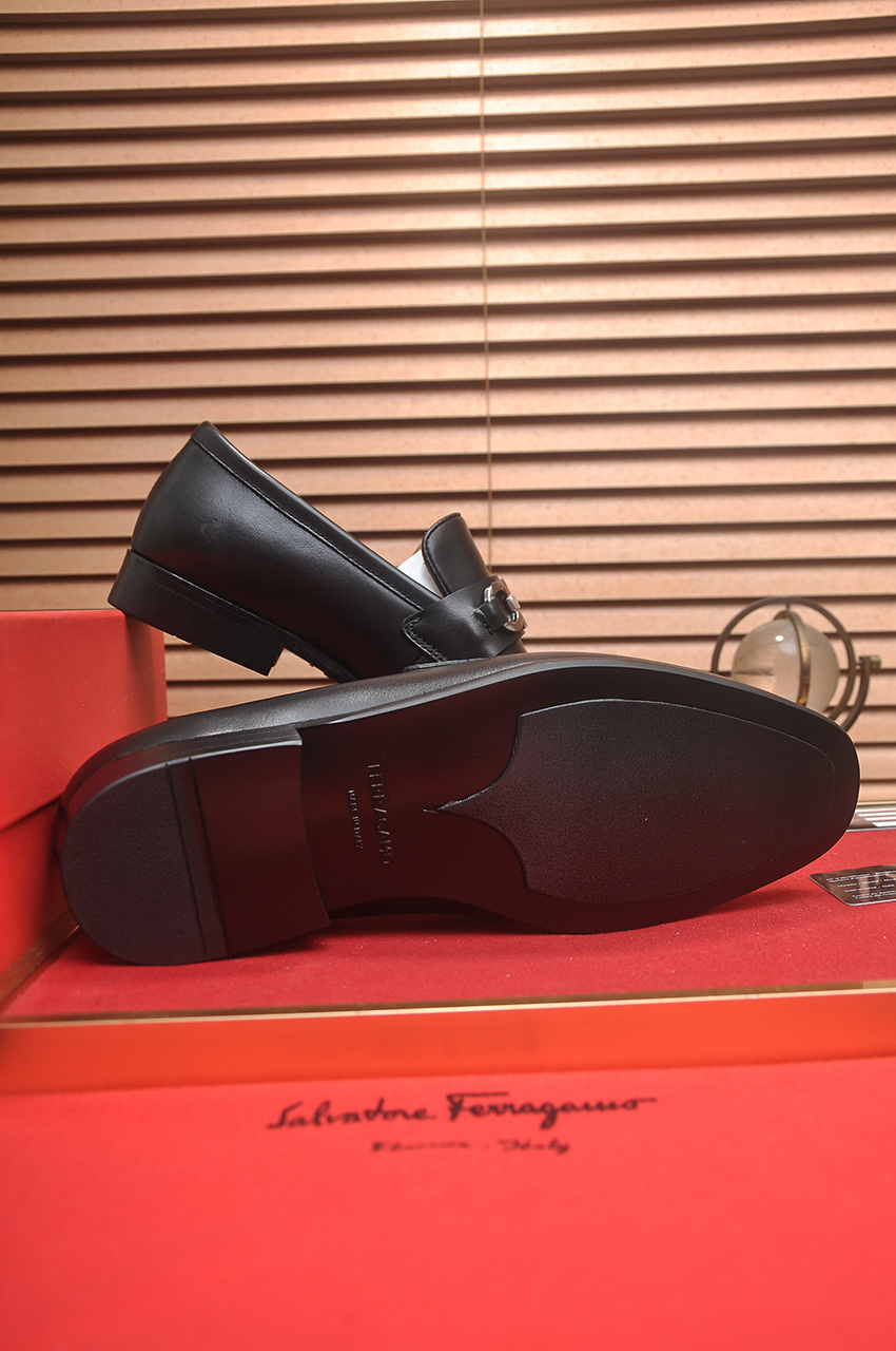 Ferragamo Men's Leather Loafers with Metal Buckle - Imported Quality 8 i1742234228915 5762 0 6