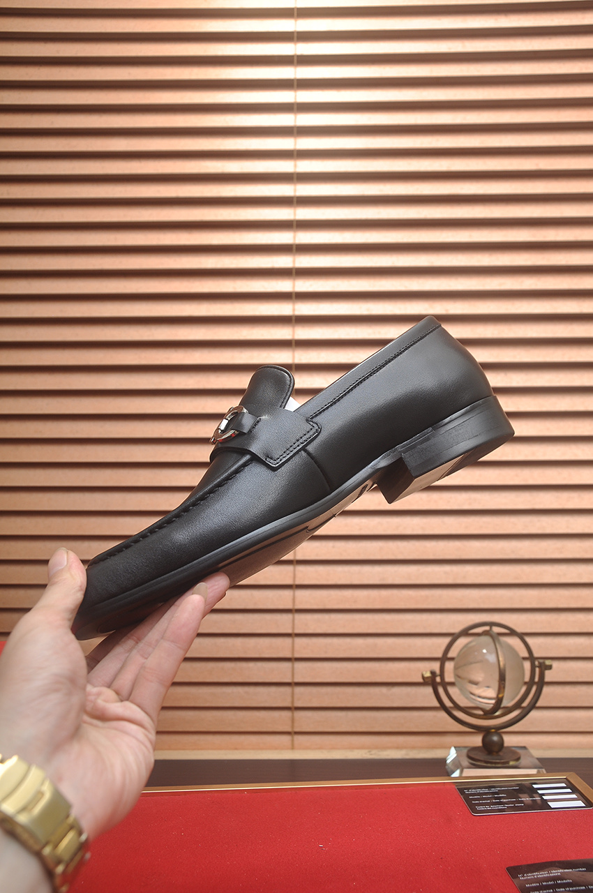 Ferragamo Men's Leather Loafers with Metal Buckle - Imported Quality 6 i1742234228936 7697 0 4