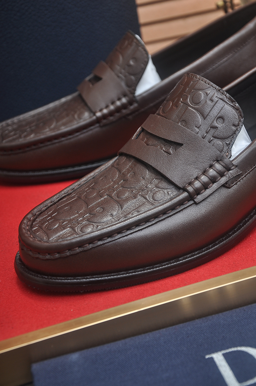 Dior Leather Loafers Brown Leather with Dior Oblique Motif - Sizes 38-44 9 i1742234383460 9615 0 7
