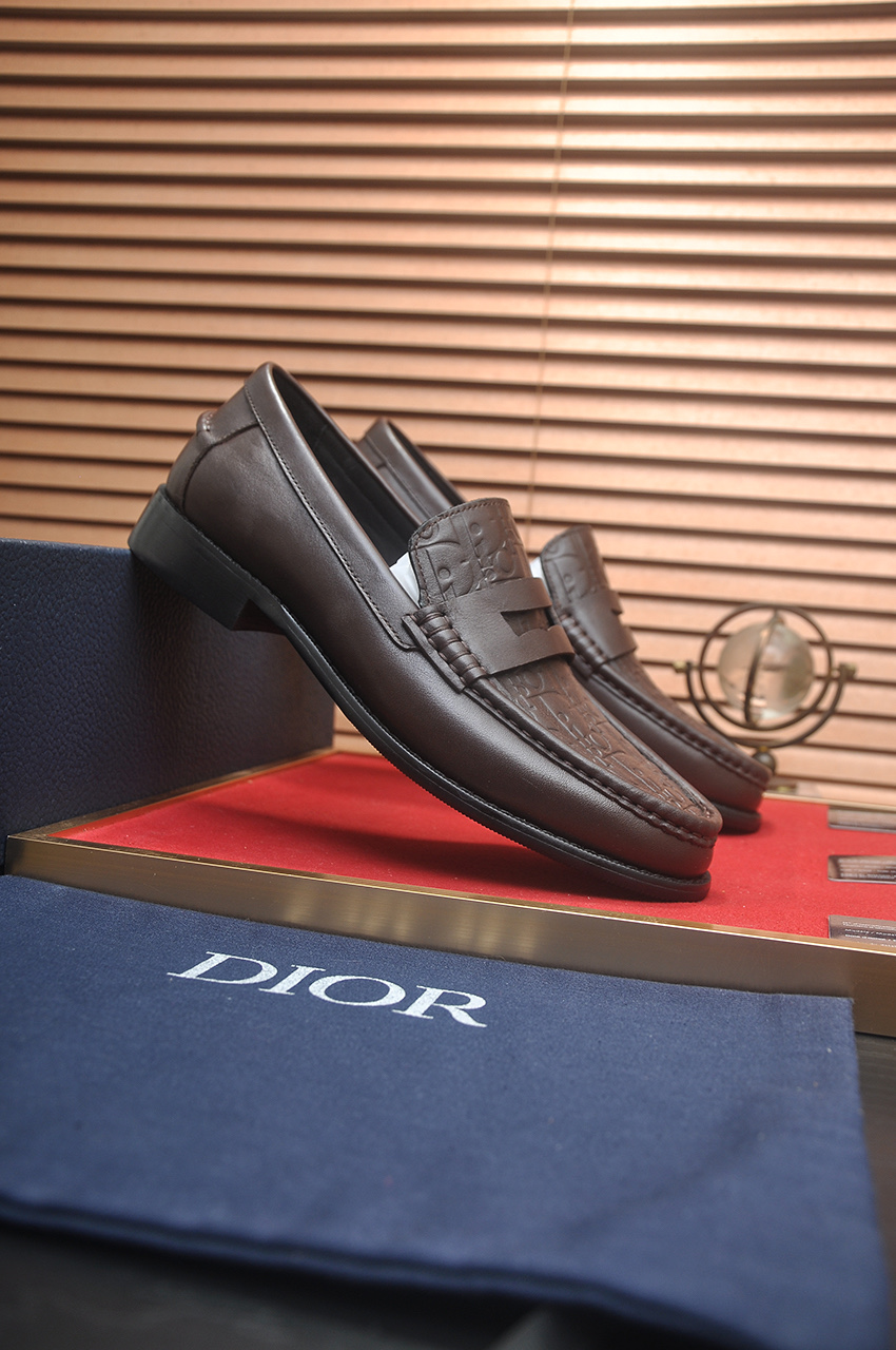 Dior Leather Loafers Brown Leather with Dior Oblique Motif - Sizes 38-44 3 i1742234383467 8722 0 1