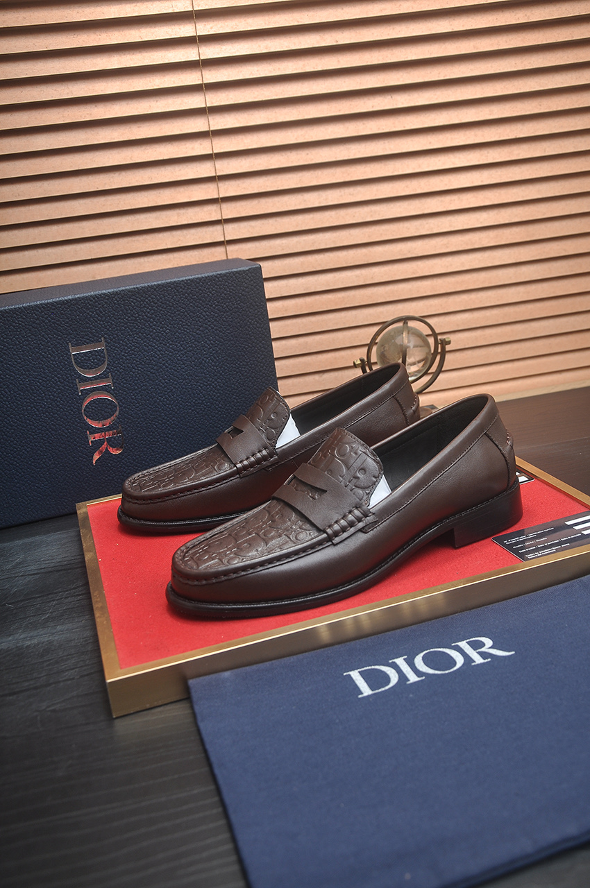 Dior Leather Loafers Brown Leather with Dior Oblique Motif - Sizes 38-44 4 i1742234384127 8594 0 2