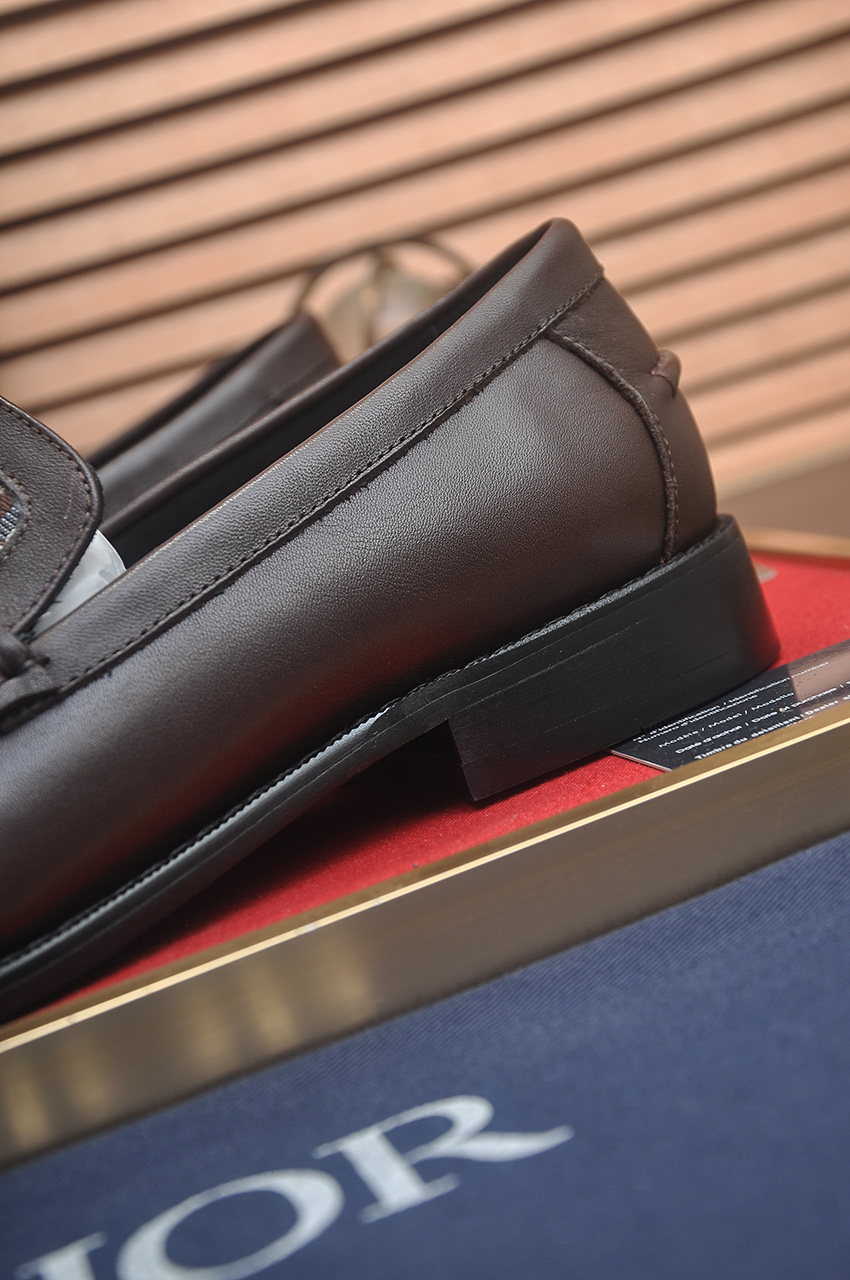Dior Loafers in Brown Leather with Oblique Jacquard - Size 38-44 10 i1742234426109 5632 0 8