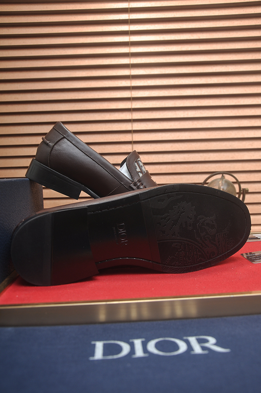 Dior Loafers in Brown Leather with Oblique Jacquard - Size 38-44 8 i1742234426134 6227 0 6