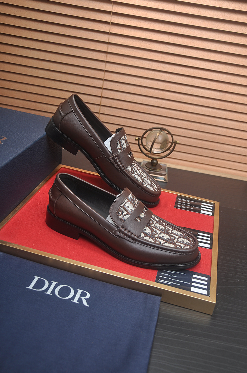 Dior Loafers in Brown Leather with Oblique Jacquard - Size 38-44 7 i1742234426602 4937 0 5