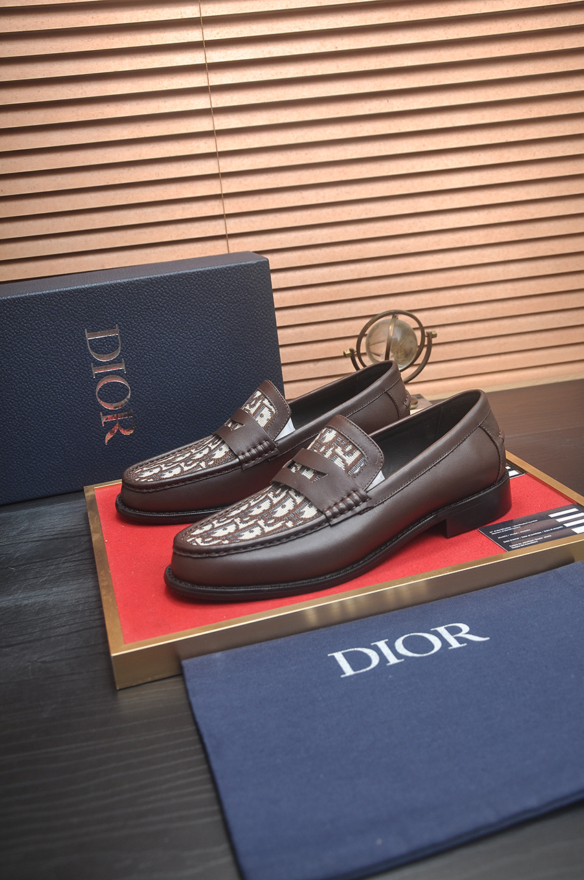 Dior Loafers in Brown Leather with Oblique Jacquard - Size 38-44 4 i1742234426624 94 0 2