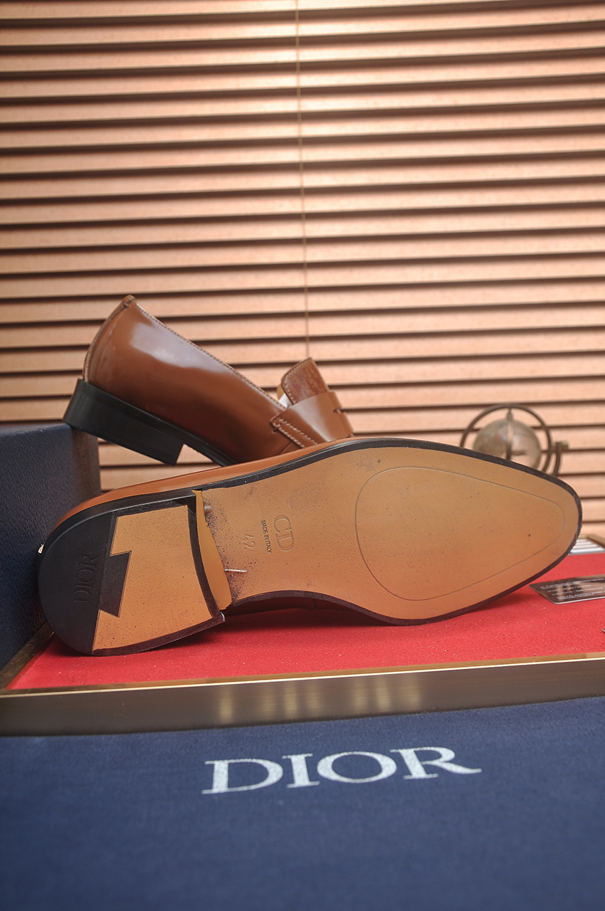 Dior Brown Leather Penny Loafers with Oblique Motif, Size 38-44 8 i1742234504902 2008 0 6