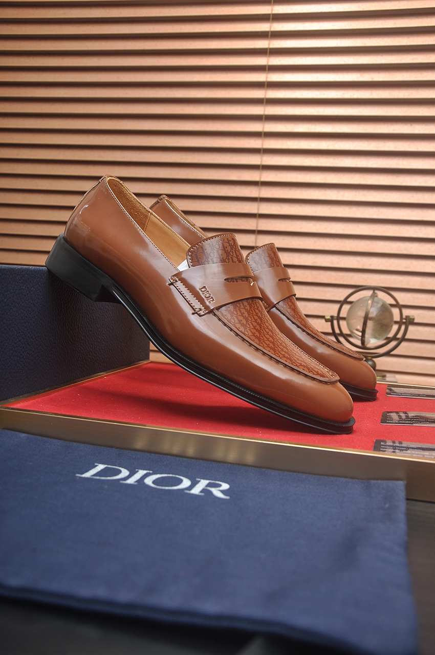 Dior Brown Leather Penny Loafers with Oblique Motif, Size 38-44 3 i1742234504922 205 0 1