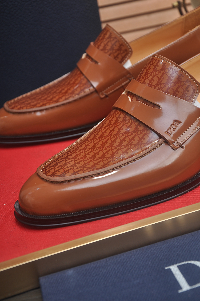 Dior Brown Leather Penny Loafers with Oblique Motif, Size 38-44 9 i1742234504964 2191 0 7