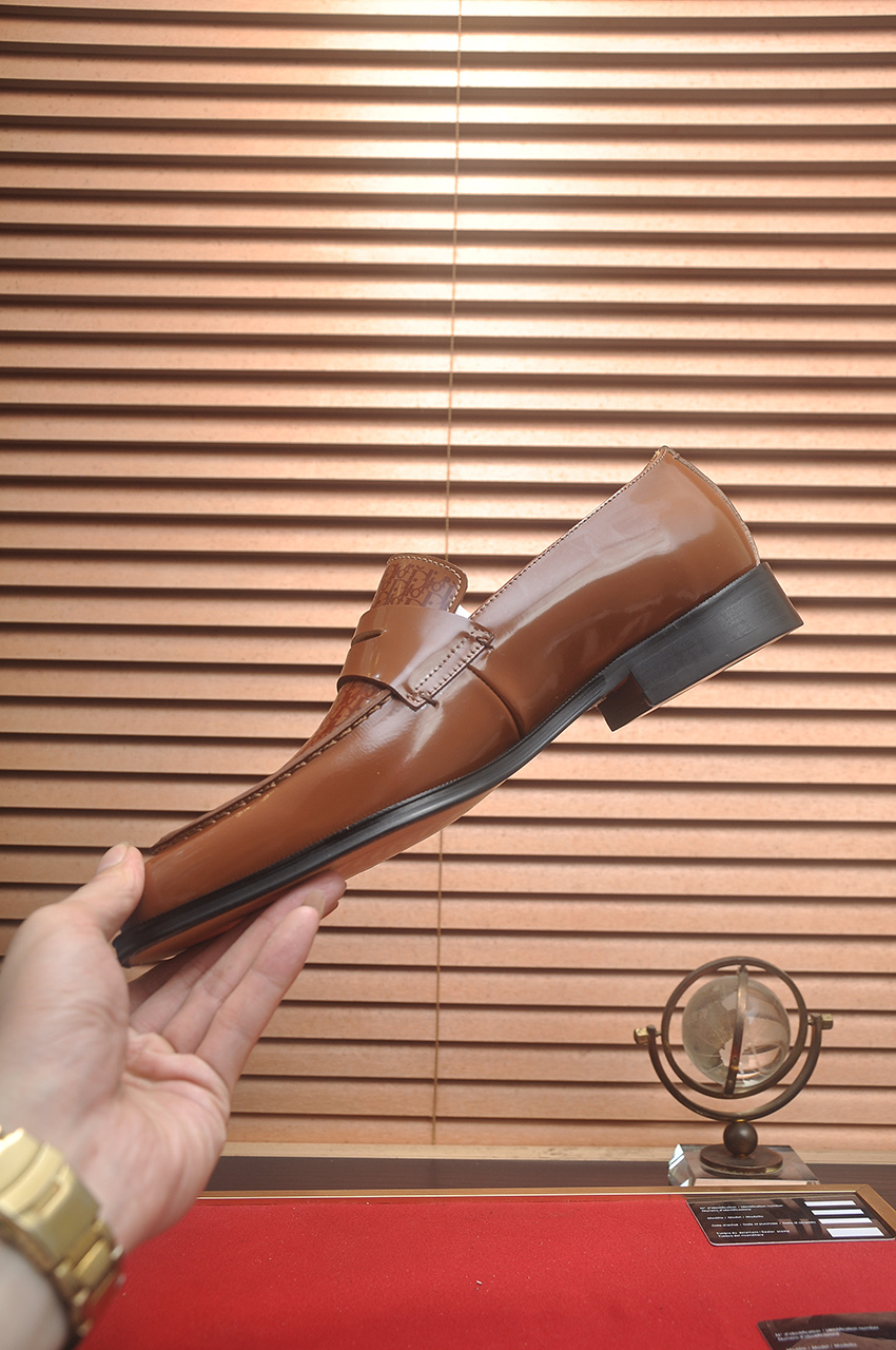 Dior Brown Leather Penny Loafers with Oblique Motif, Size 38-44 5 i1742234505565 4872 0 3