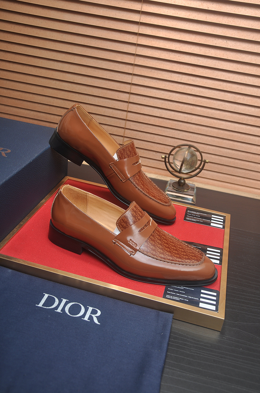 Dior Brown Leather Penny Loafers with Oblique Motif, Size 38-44 7 i1742234505601 2789 0 5