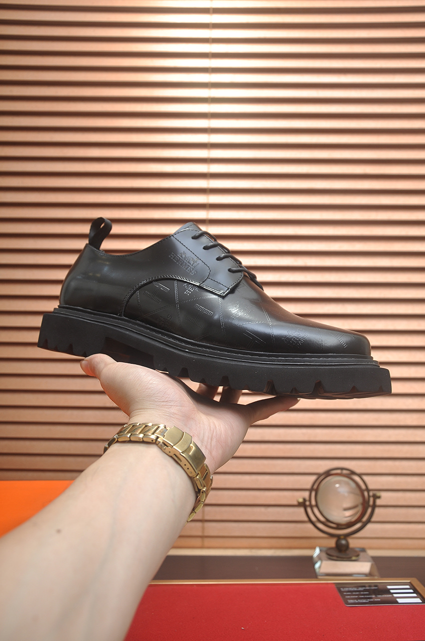 Hermes Men's Black Leather Lace-up Dress Shoes, Premium Quality, Size 38-45 5 i1742577584818 6773 0 3