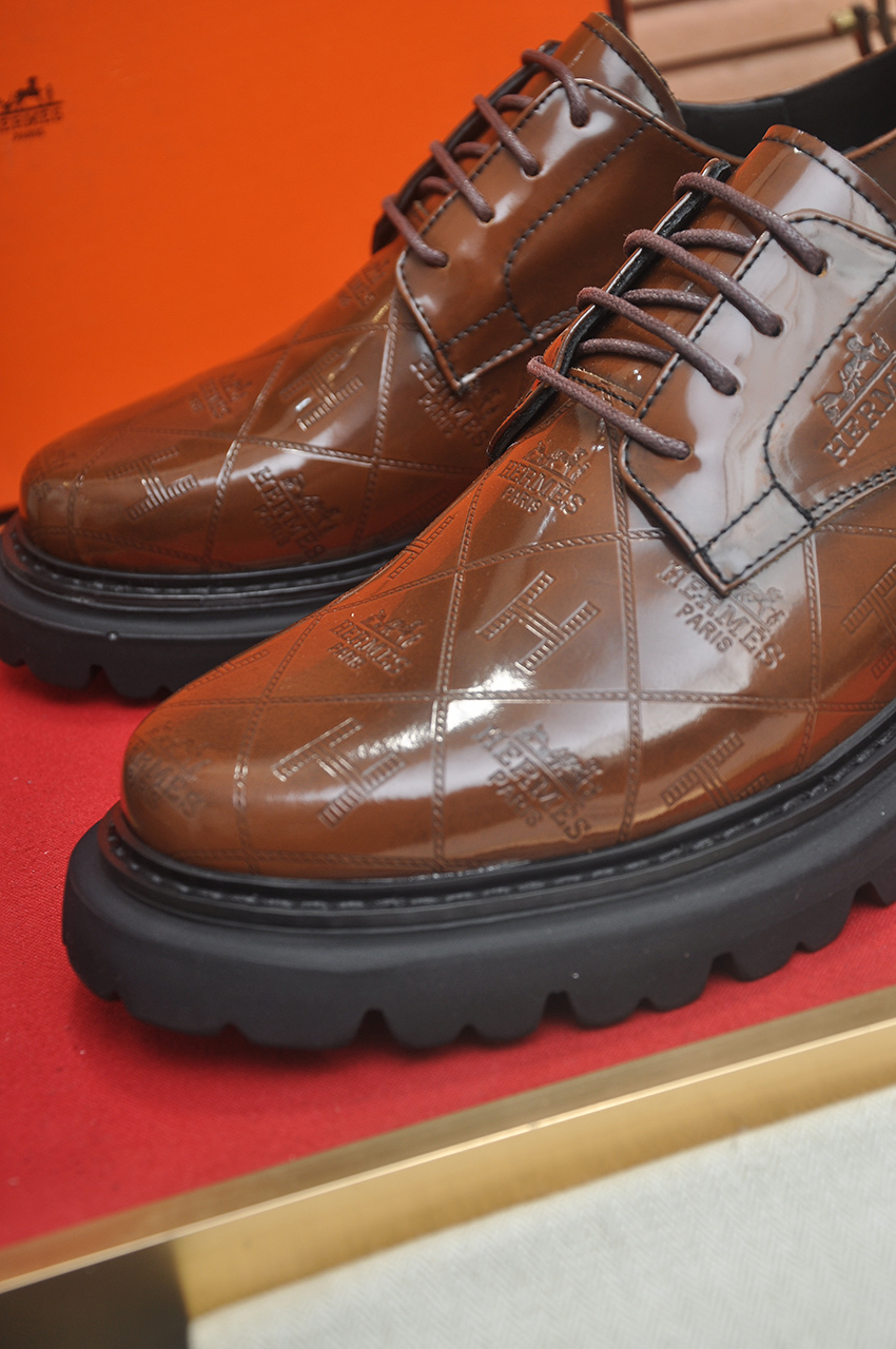 Hermes Classic Leather Dress Shoes, Brown, Sizes 38-45, Premium Quality 9 i1742577598699 5037 0 7