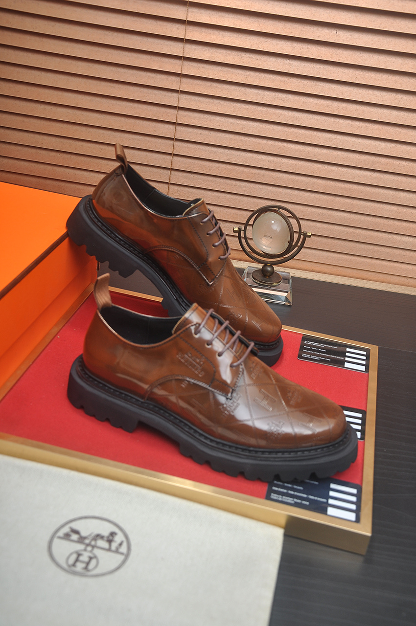 Hermes Classic Leather Dress Shoes, Brown, Sizes 38-45, Premium Quality 7 i1742577599256 2144 0 5
