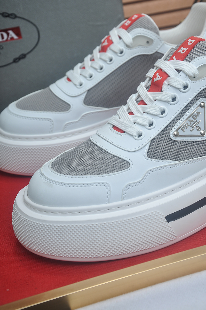 Prada Men's Leather & Mesh Sneakers, White, Sizes 38-44 9 i1742577686002 7322 0 7