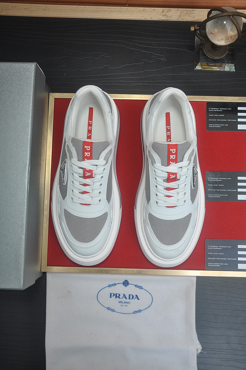 Prada Men's Leather & Mesh Sneakers, White, Sizes 38-44 3 i1742577686063 4466 0 1