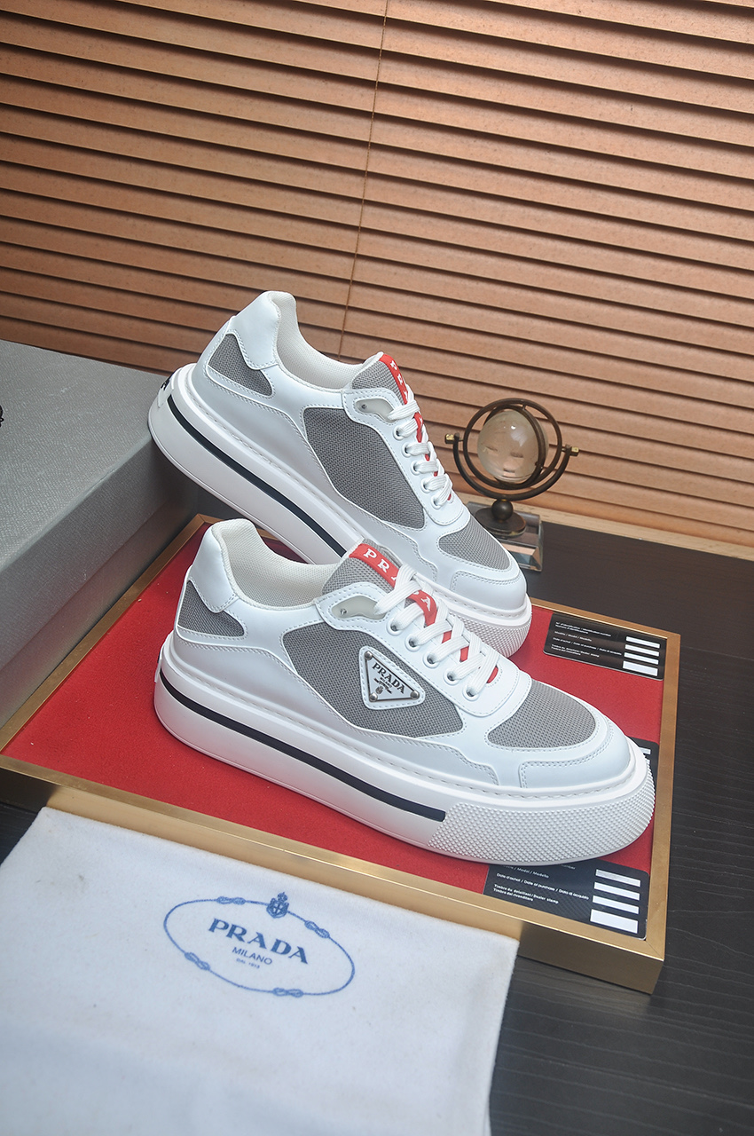 Prada Men's Leather & Mesh Sneakers, White, Sizes 38-44 7 i1742577686610 8232 0 5