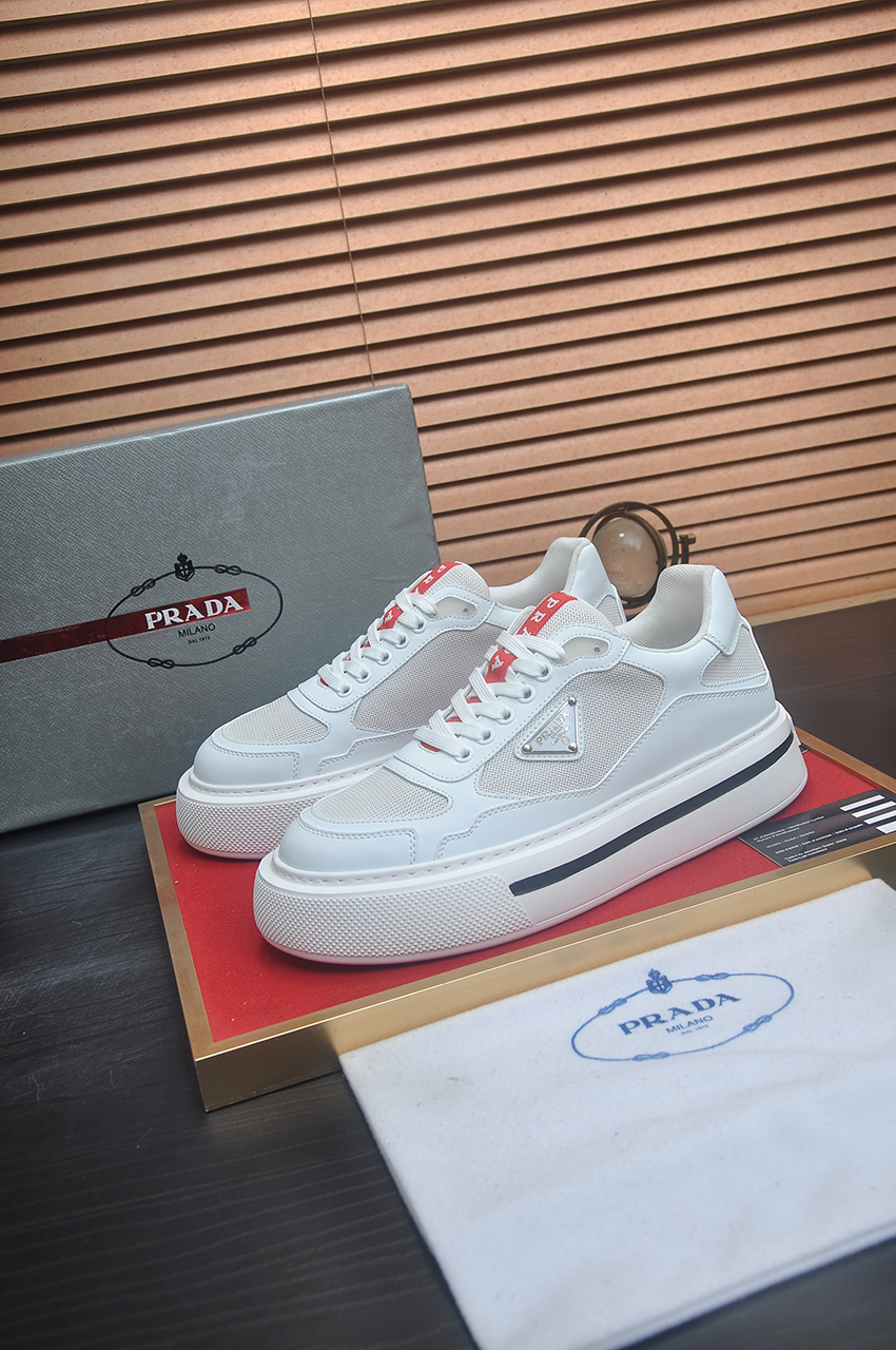 Prada White Leather Sneakers for Men, Premium Quality, Sizes 38-45 5 i1742577698061 7247 0 3