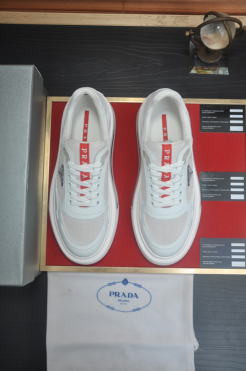 Prada White Leather Sneakers for Men, Premium Quality, Sizes 38-45 3 i1742577698549 7203 0 1