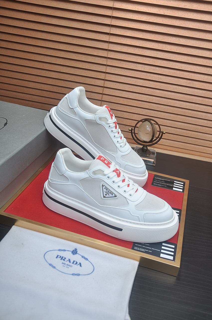 Prada White Leather Sneakers for Men, Premium Quality, Sizes 38-45 7 i1742577698562 6942 0 5