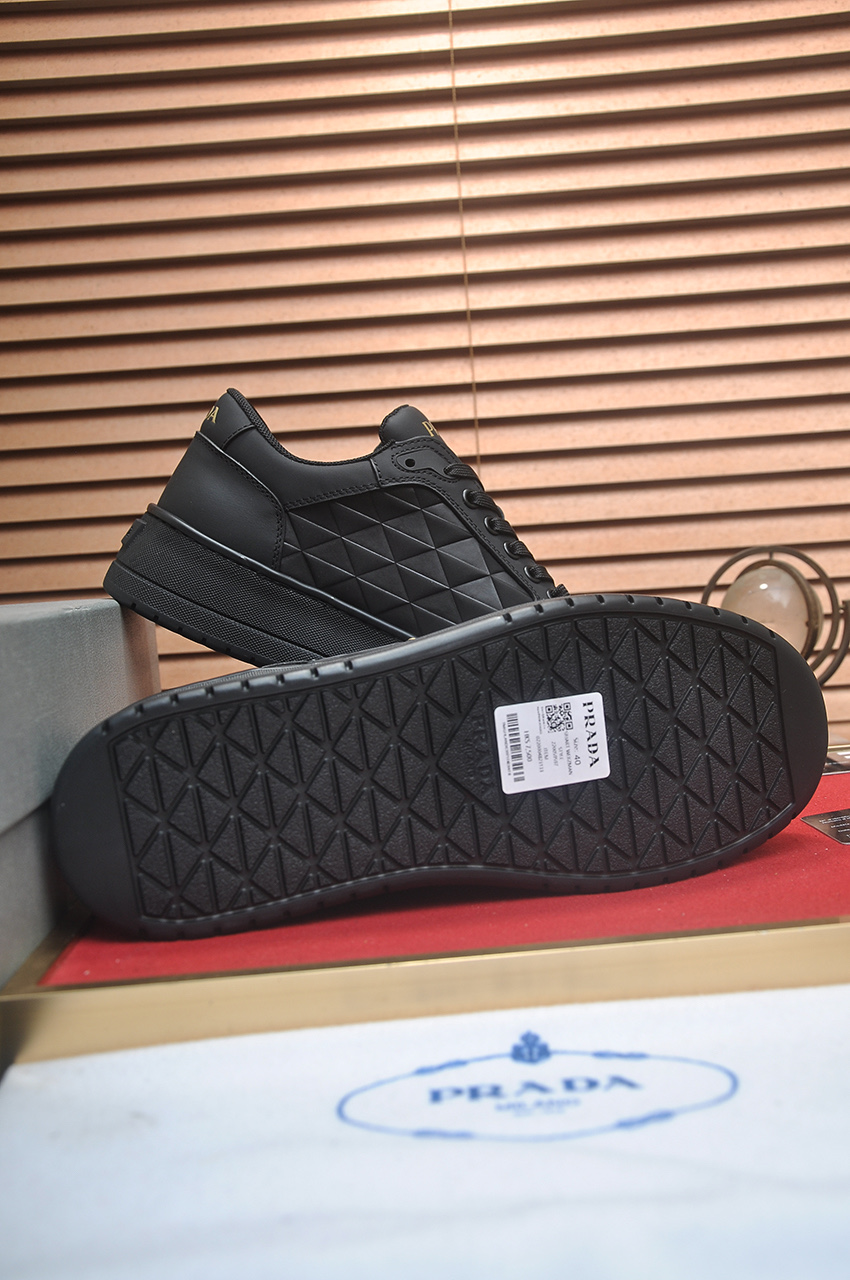 Prada Men's Black Leather Sneakers - Luxury Italian Design, Comfortable Fit 8 i1742577710526 2991 0 6