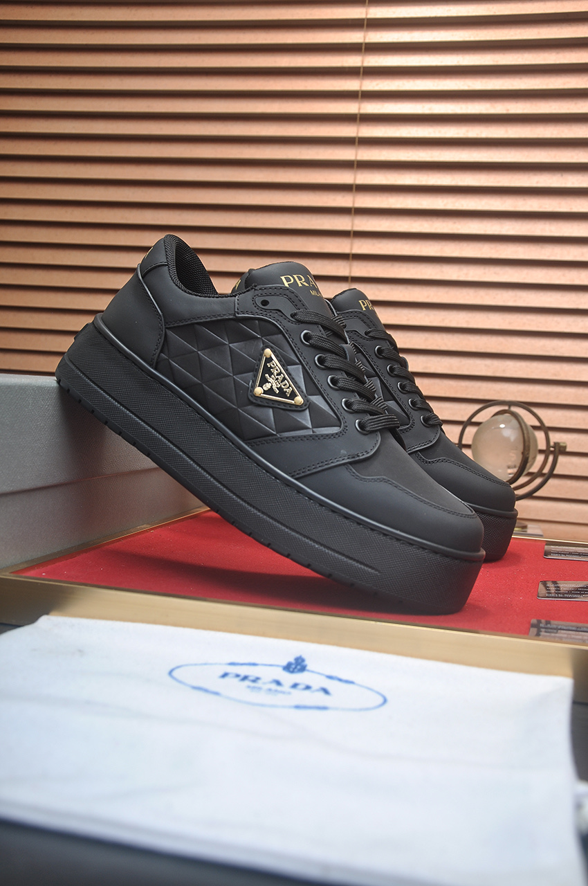 Prada Men's Black Leather Sneakers - Luxury Italian Design, Comfortable Fit 4 i1742577710538 2952 0 2