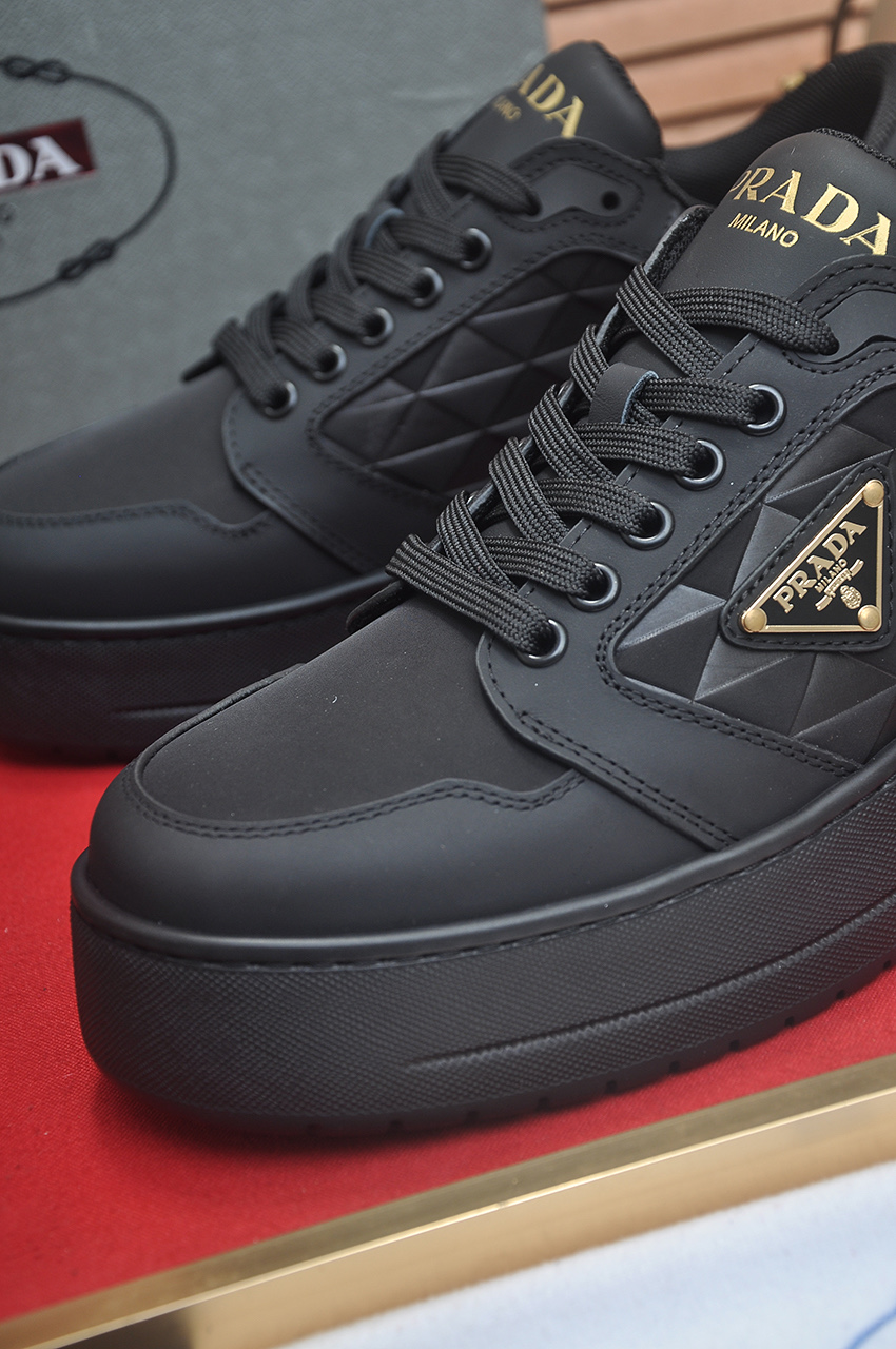 Prada Men's Black Leather Sneakers - Luxury Italian Design, Comfortable Fit 9 i1742577711218 7061 0 7