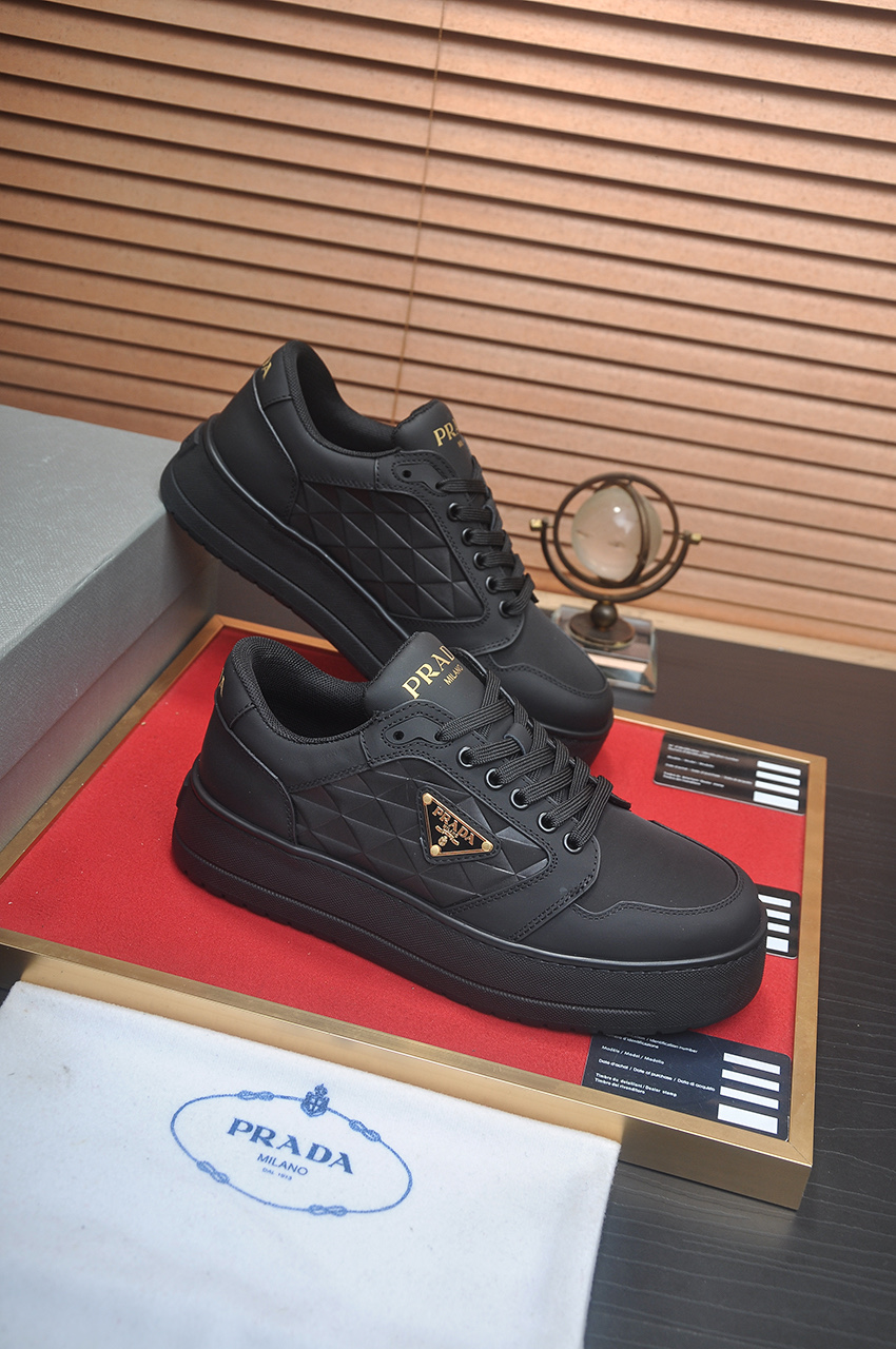 Prada Men's Black Leather Sneakers - Luxury Italian Design, Comfortable Fit 7 i1742577711239 8689 0 5