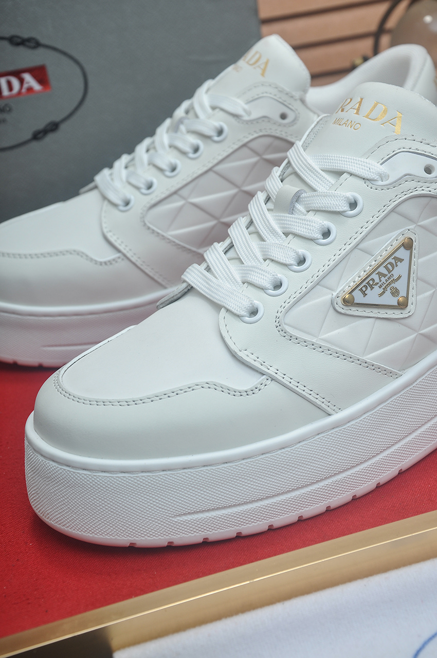 Prada White Leather Sneakers for Men, Stylish and Comfortable 9 i1742577749473 7616 0 7