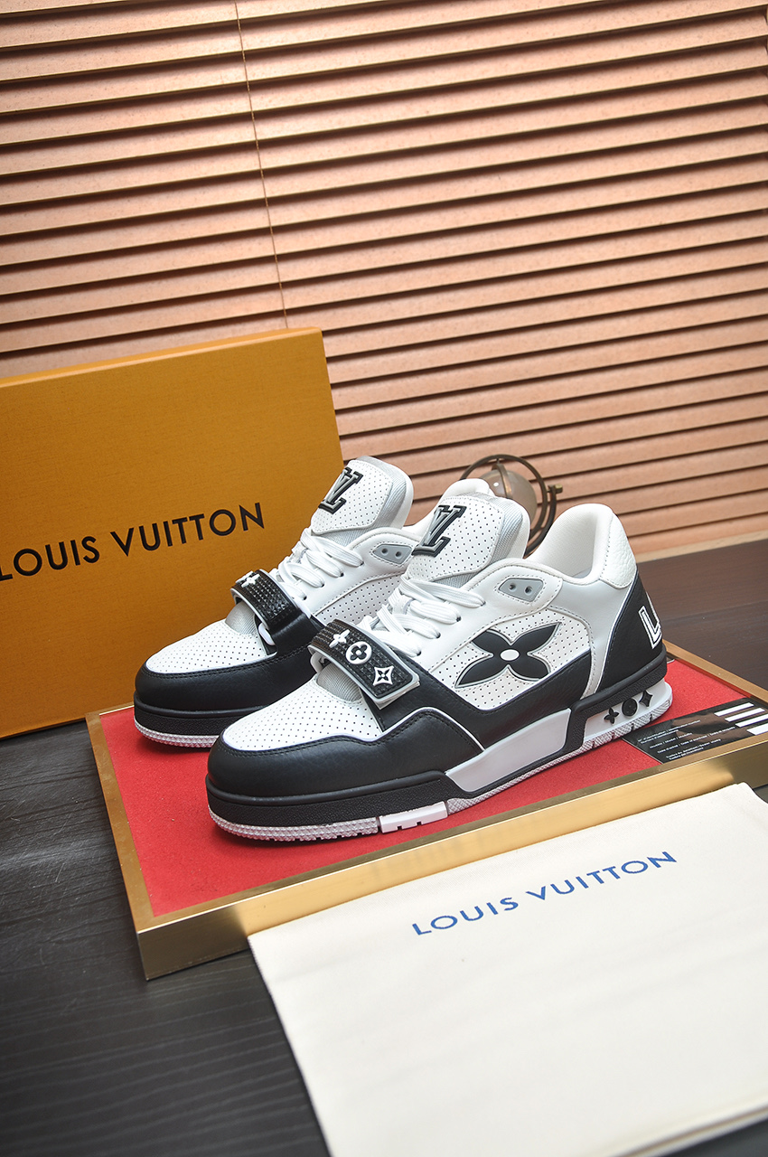 Louis Vuitton Trainer Maxi Sneakers, Leather Upper, Monogram Accents, Stylish 5 i1742578118232 4974 0 3