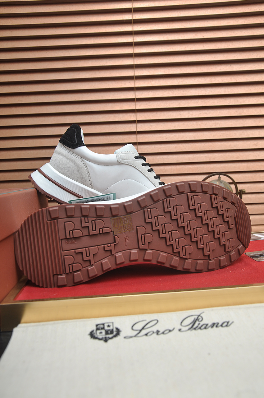 Loro Piana Men's White Leather & Suede Low Top Sneakers Size 38-44 8 i1742927193681 4352 0 6