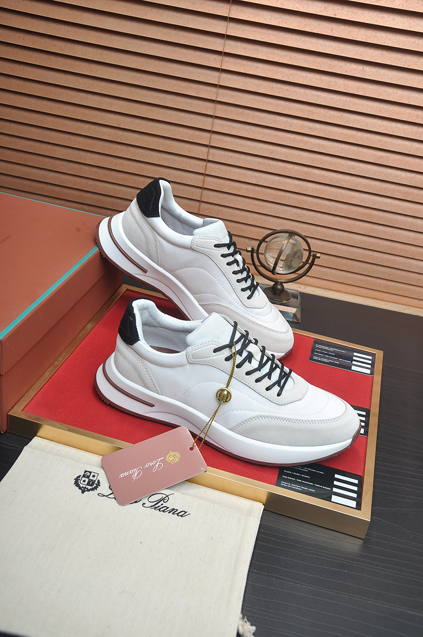 Loro Piana Men's White Leather & Suede Low Top Sneakers Size 38-44 7 i1742927193700 3497 0 5