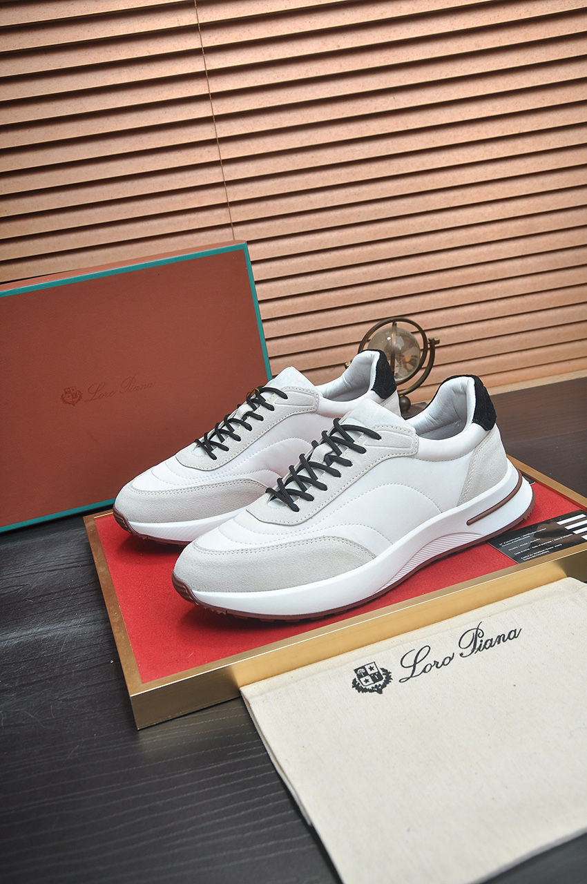 Loro Piana Men's White Leather & Suede Low Top Sneakers Size 38-44 5 i1742927194269 3182 0 3