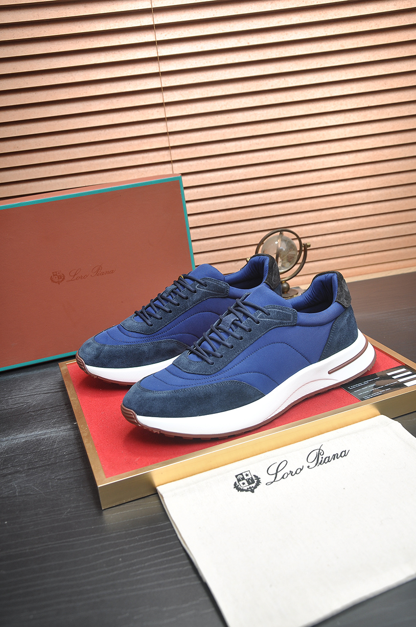 Loro Piana Men's Blue Suede and Leather Low Top Sneakers Size 38-44 5 i1742927238799 3546 0 3