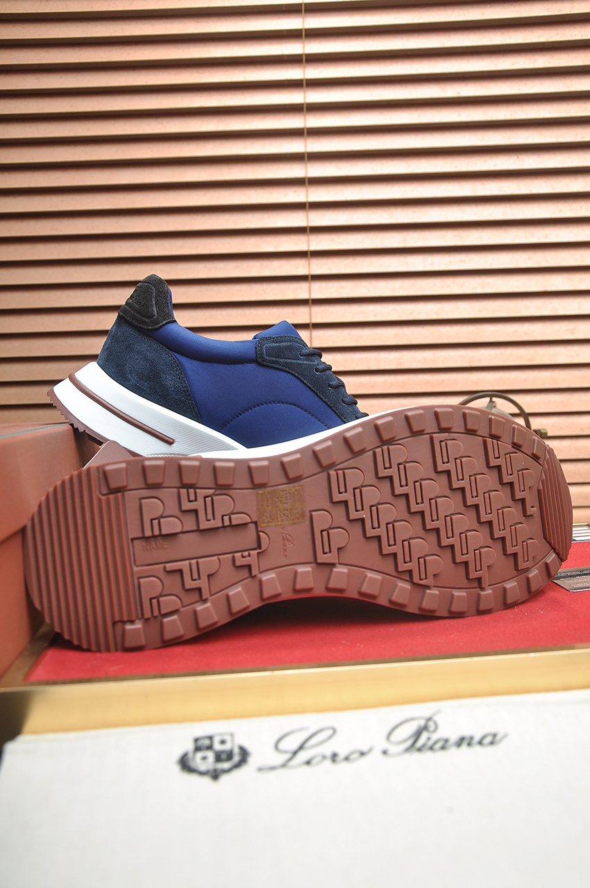 Loro Piana Men's Blue Suede and Leather Low Top Sneakers Size 38-44 8 i1742927239339 2829 0 6