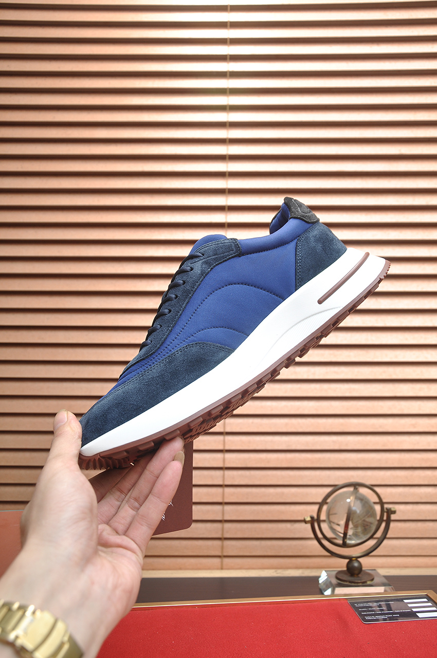 Loro Piana Men's Blue Suede and Leather Low Top Sneakers Size 38-44 6 i1742927239360 2580 0 4