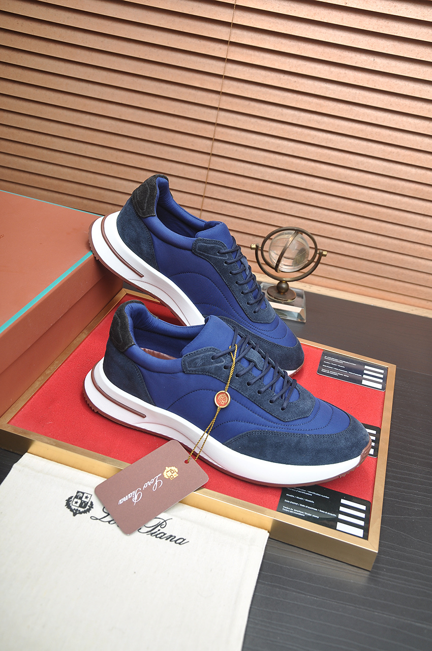 Loro Piana Men's Blue Suede and Leather Low Top Sneakers Size 38-44 7 i1742927239372 1528 0 5
