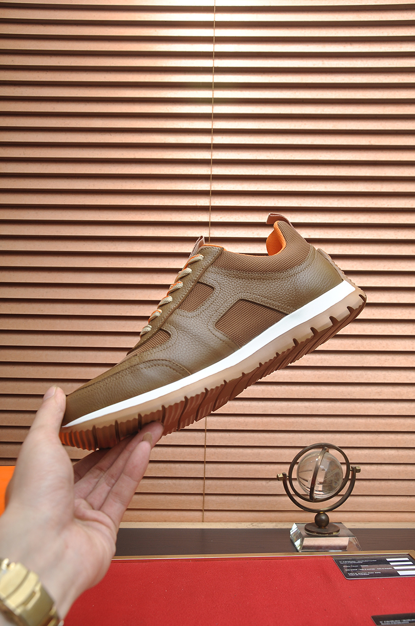 Hermes Men's Brown Leather Sneakers - Comfortable and Stylish Footwear 6 i1742927284757 9595 0 4