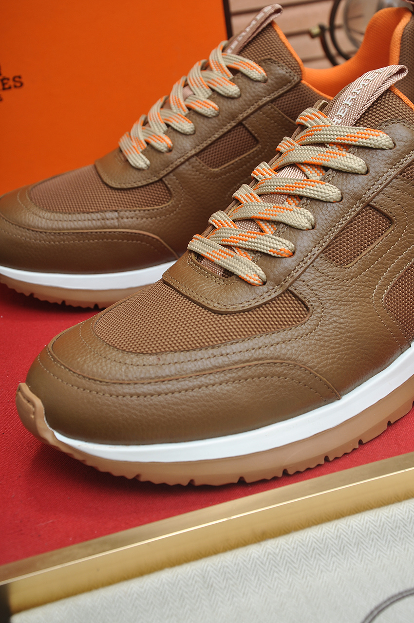 Hermes Men's Brown Leather Sneakers - Comfortable and Stylish Footwear 9 i1742927284767 347 0 7
