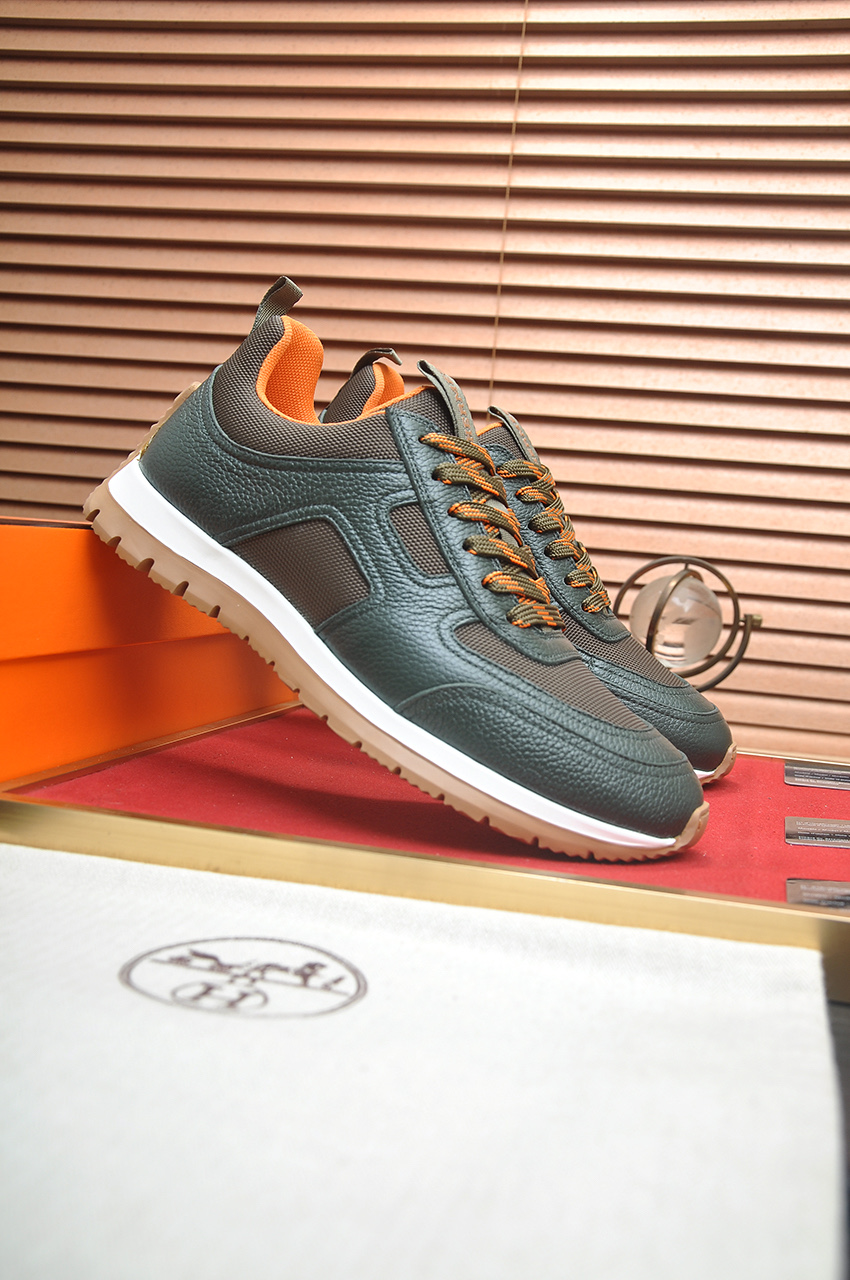 Hermes Men's Leather Sneakers - Comfortable, Breathable, and High-End 4 i1742927295190 3310 0 2