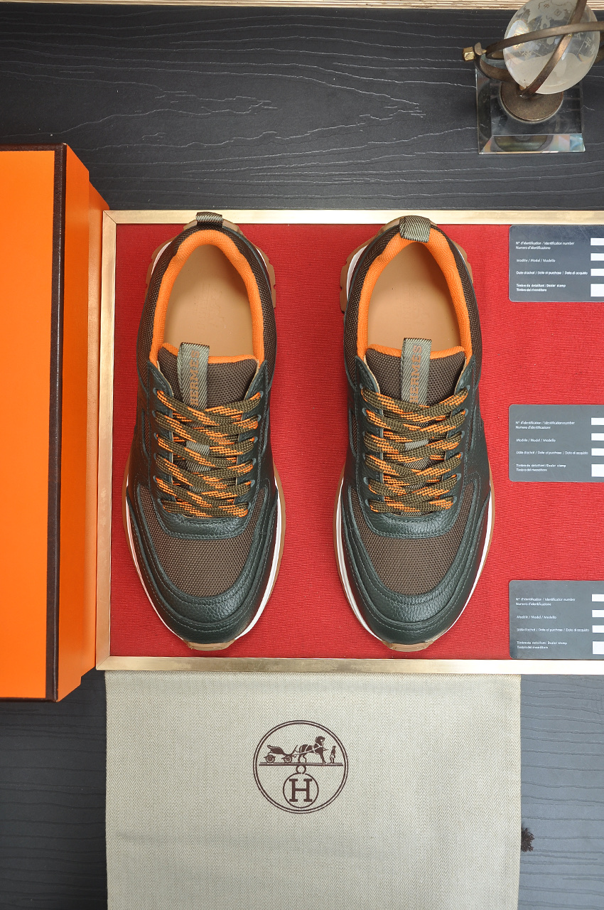 Hermes Men's Leather Sneakers - Comfortable, Breathable, and High-End 3 i1742927295589 5636 0 1