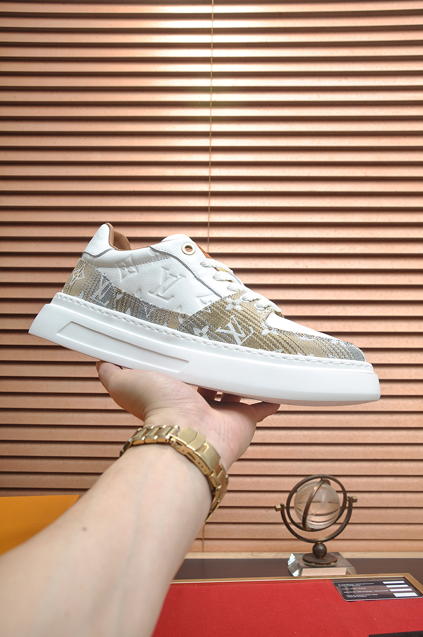 Louis Vuitton Men's Casual Sneakers White Leather Classic Style 1 Louis Vuitton Men's Casual Sneakers White Leather Classic Style