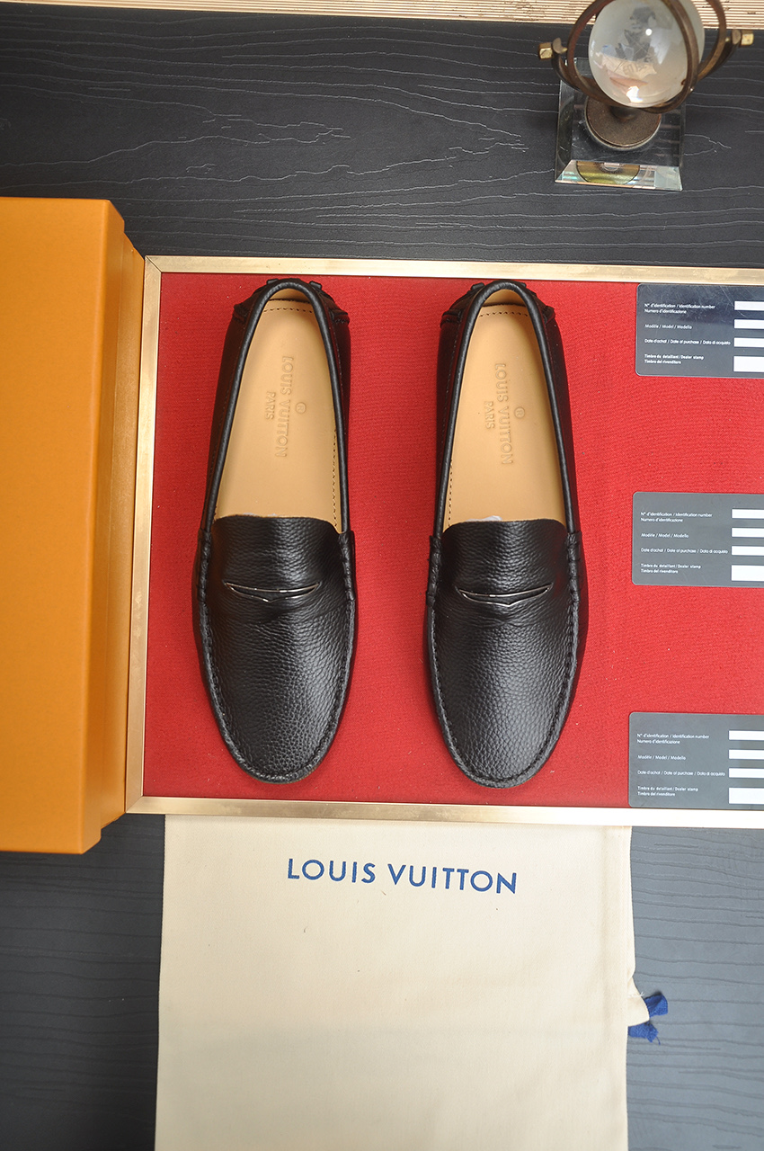 Louis Vuitton Men's Black Leather Loafers - Comfortable & Stylish Shoes 1 Louis Vuitton Men's Black Leather Loafers - Comfortable & Stylish Shoes