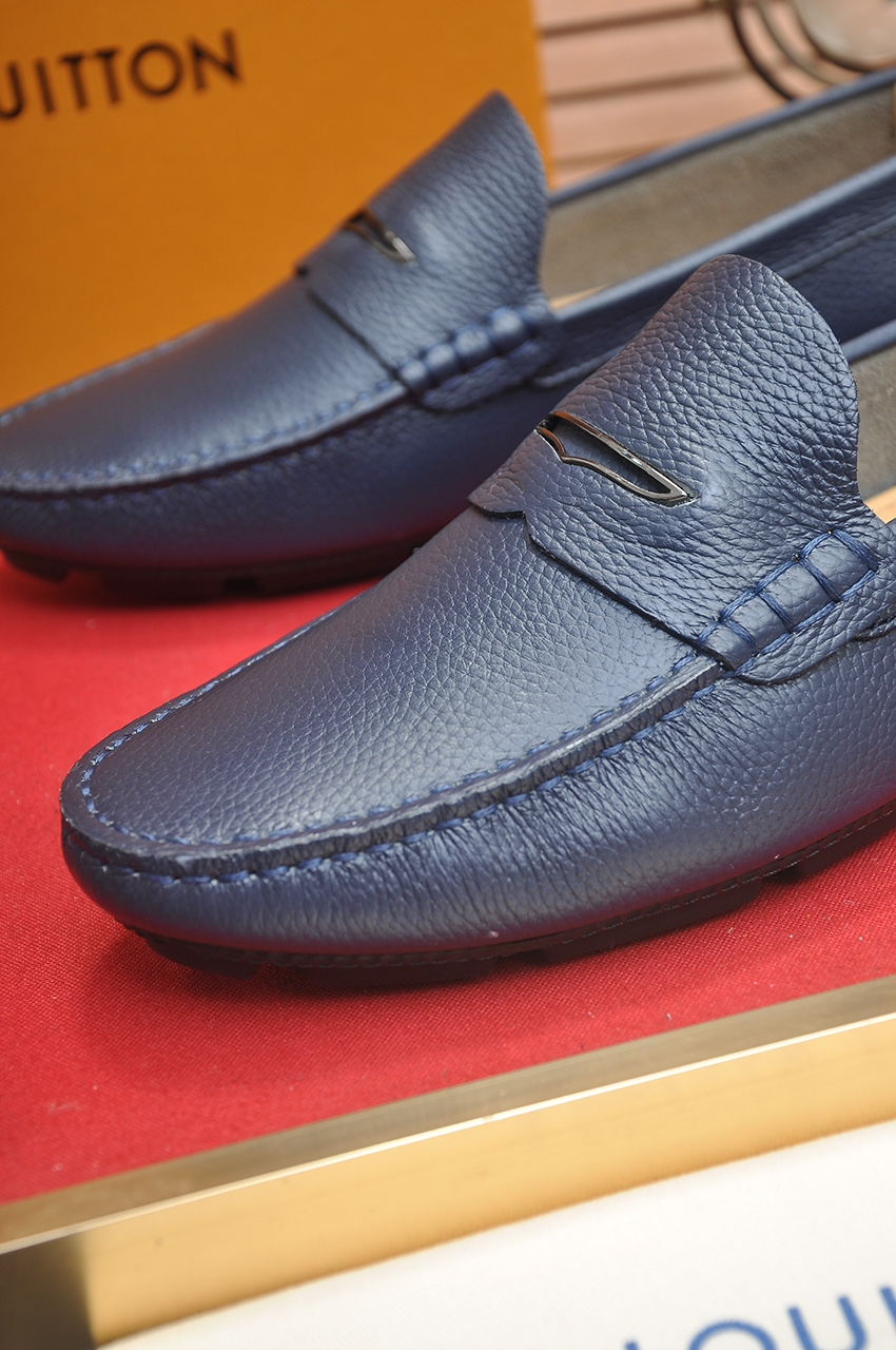 Louis Vuitton Men's Blue Leather Loafers with Water Stain Interior 9 i1743097932799 2941 0 7