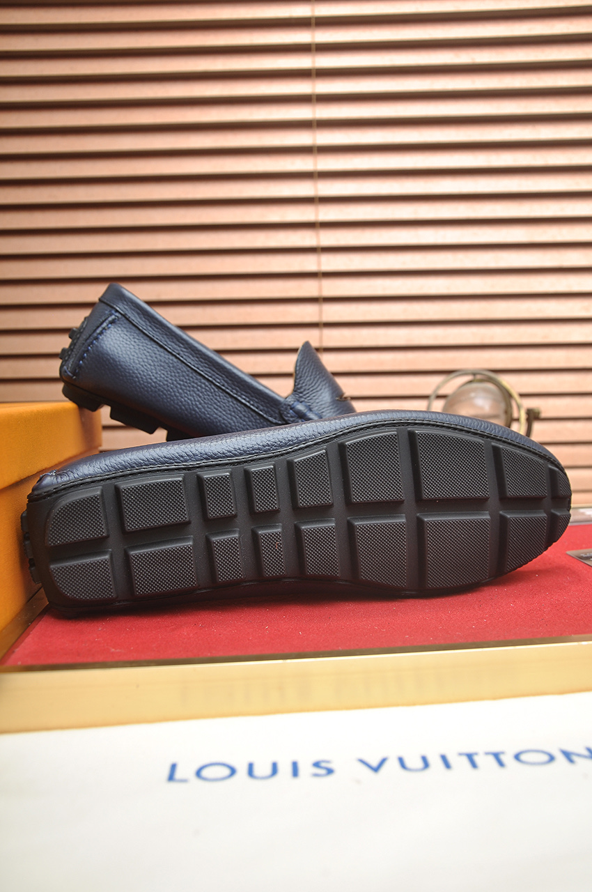 Louis Vuitton Men's Blue Leather Loafers with Water Stain Interior 8 i1743097933326 7488 0 6