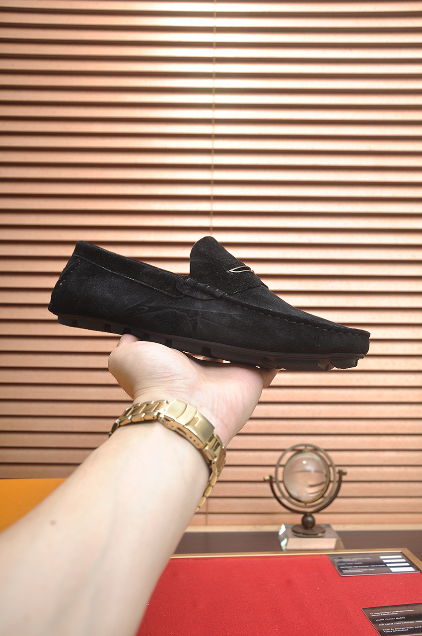 Louis Vuitton Men's Suede Leather Loafers, Black, Sizes 38-44 5 i1743097997619 4170 0 3